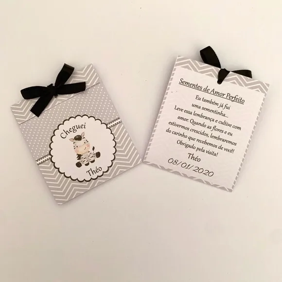 Lembrança Maternidade Sementinha Amor perfeito Zebra