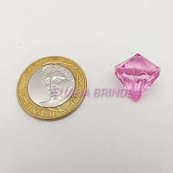 Diamante Pink de Acrílico - 16mm - pct. c/ 25 unid.