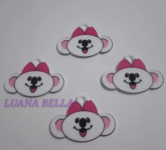 Pingentes de acrílico U.V de Personagem - Kit com 7 unidades