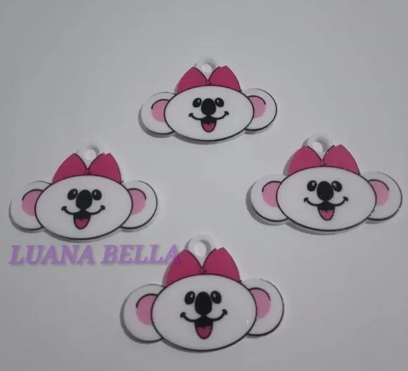 Pingentes de acrílico U.V de Personagem - Kit com 7 unidades