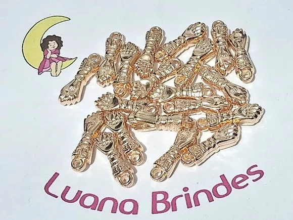 Pingente Figa Dourado Abs Pacote com 20 Unidades