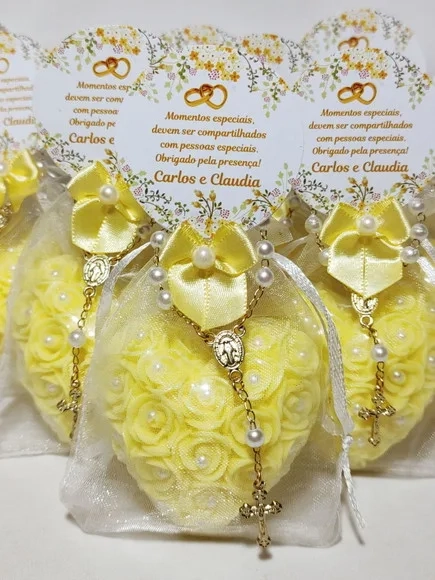 Lembrancinha Casamento: Sabonete Coração Provence com Terço