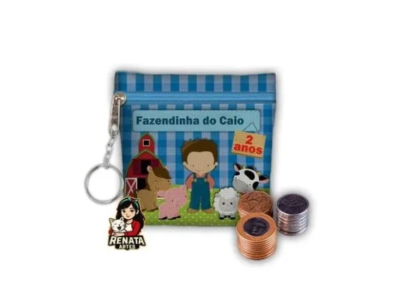 Chaveiro Porta Moedas Personalizado Fazendinha