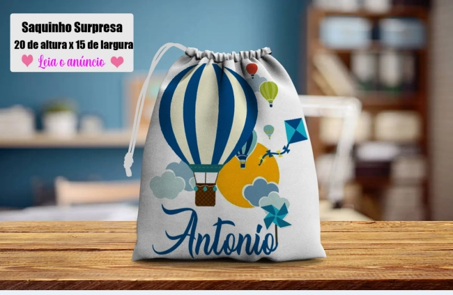 Saquinho Supresa para lembrancinhas tema Balão
