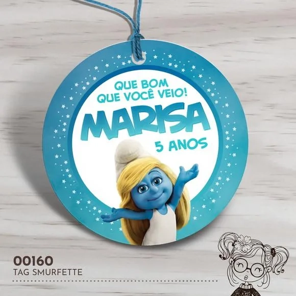 Tag Redonda Smurfette - 00160