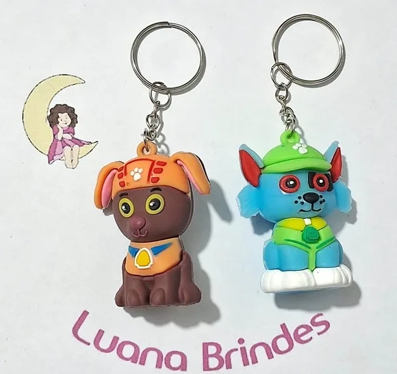 Chaveiros 3d Patrulha Canina 6cm Emborrachado 2 Unidades