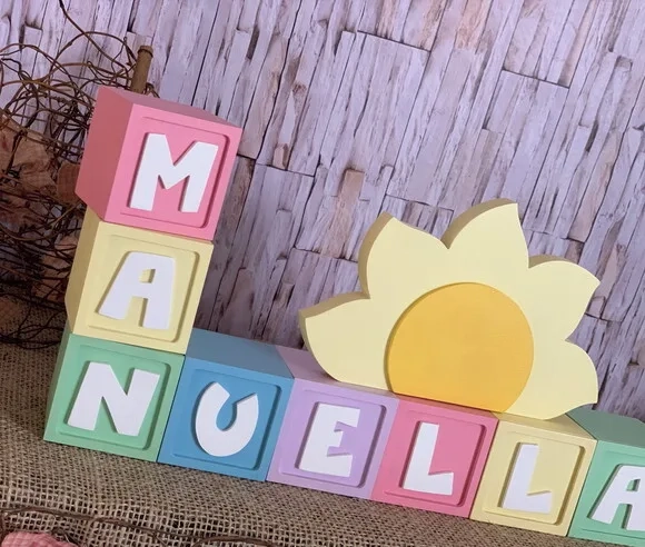 Decoração Bebê - Cubos 6x6cm Candy Ts + Sol