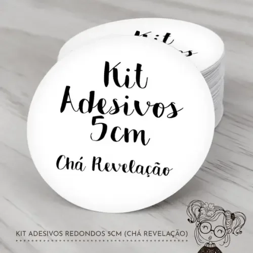 028 Kit Adesivos Redondos Chá Revelação