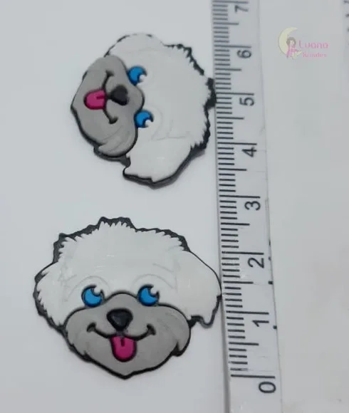 Apliques Gatas e Cachorro de borracha - pct c/9 unidades