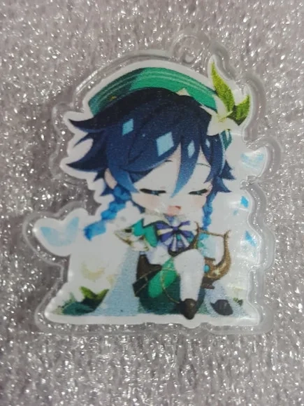 Pingente de Anime de Acrílico 3,5cm Adesivado Pct C/5 Peças