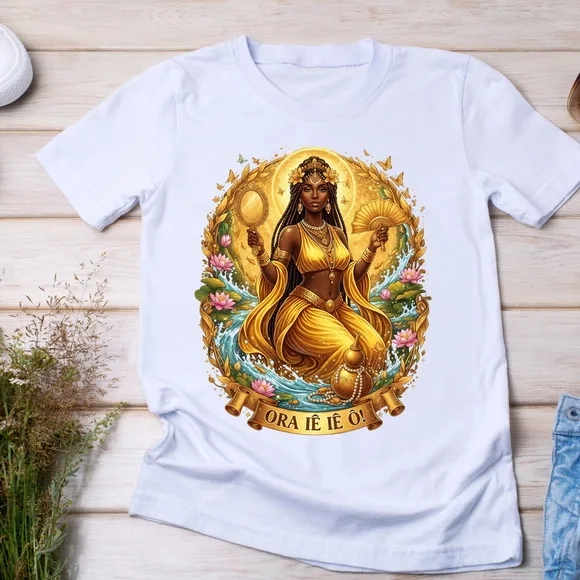 Camiseta Oxum Ora Iê Iê Ô! Rainha do Ouro Orixá Umbanda