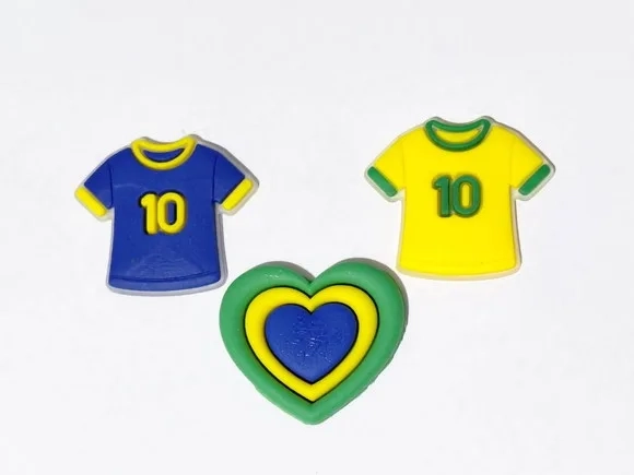 Aplique Brasil Copa do Mundo Emborrachado Pct com 6 Unidades