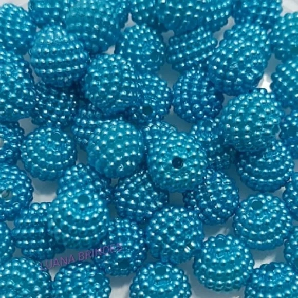 Pérola Craquelada Azul - 10mm - pct c/ 100 unidades