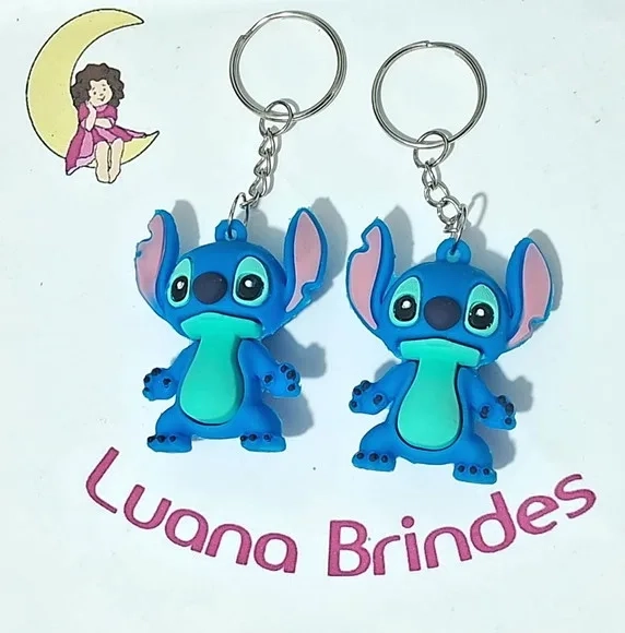 Chaveiro Stitch de Borracha Pacotes com 2 Unidades