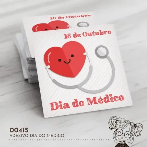 Adesivo Quadrado Dia do Médico - 00415