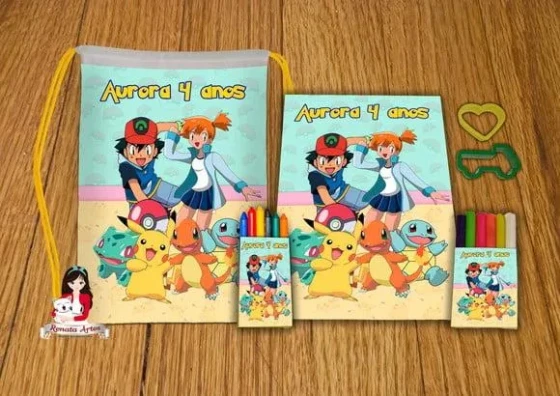 Kit Passatempo Personalizado na Mochila Pokémon