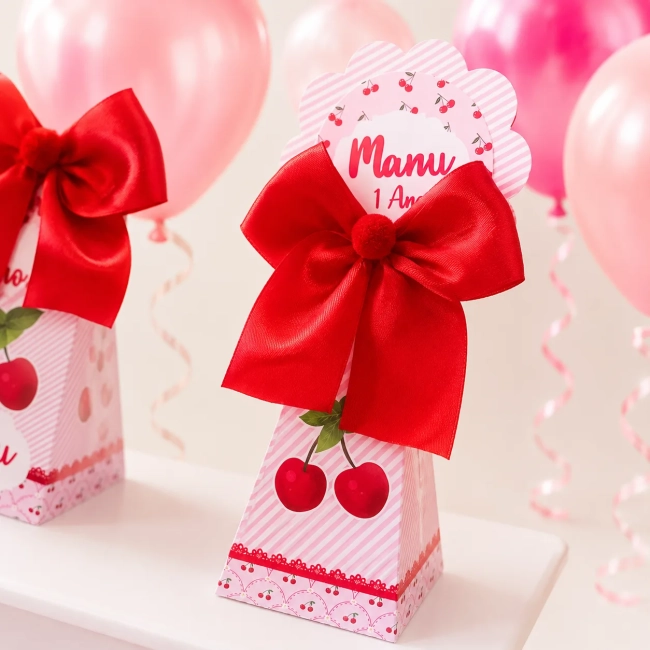 kit caixinhas Cereja | Personalizado | Festa infantil | Pré montada | Mimo| Personalizados