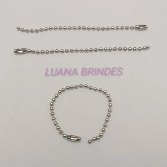 Corrente de Bolinha em Prata 1,5mm com 10cm - Pct C/20 Unid