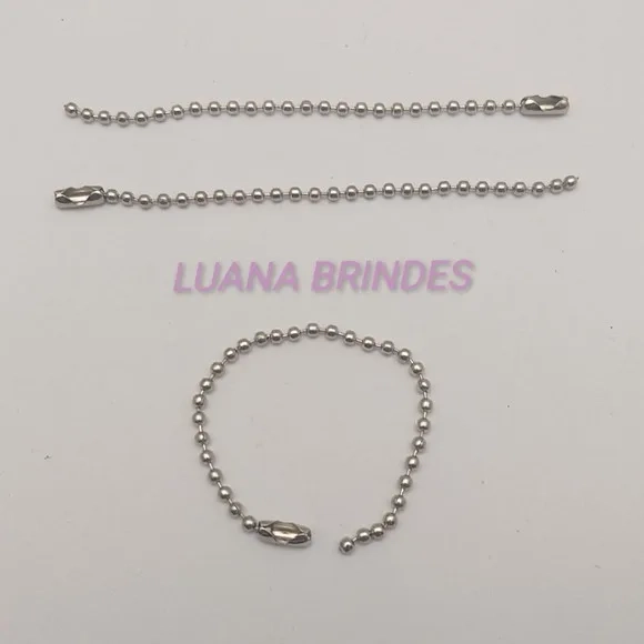Corrente de Bolinha em Prata 1,5mm com 10cm - Pct C/20 Unid