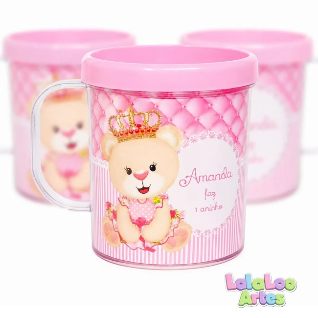 Caneca Ursinha Princesa Personalizada