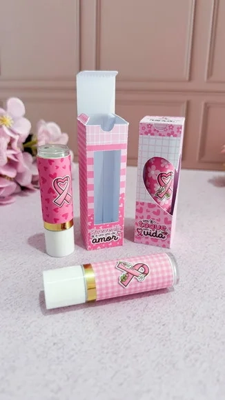 Caixa com Manteiga de Cacau Outubro Rosa