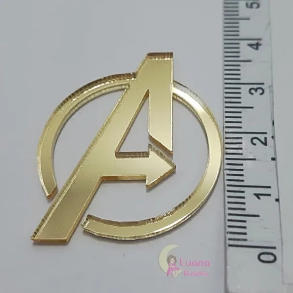 Aplique Capitão América Acrílico Espelhado Dour -pct C/6 un