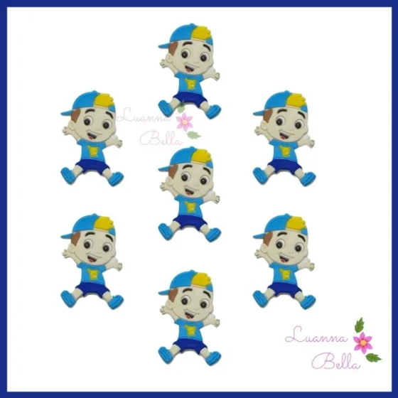 Aplique Menino de borracha- Pct c/7unds