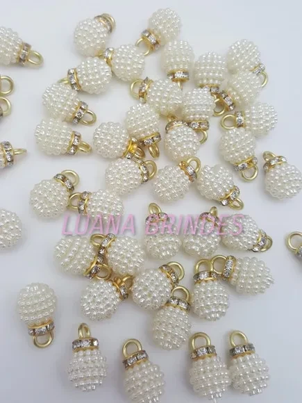 Pingente de Pérola Craquelada - 12mm - Pct com 10 Unidades