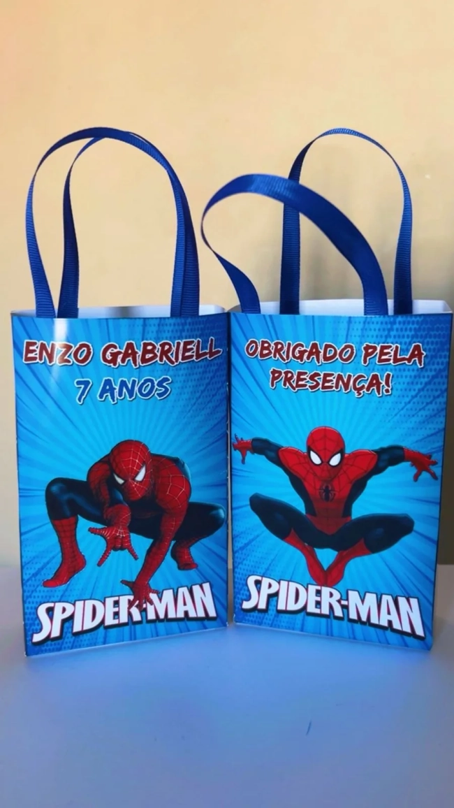 Sacolinhas Personalizadas Homem Aranha Lembrancinhas Para Aniversário