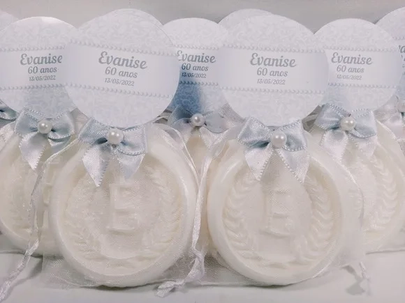 Lembrancinha 60 Anos, Sabonete Letra Inicial Personalizada
