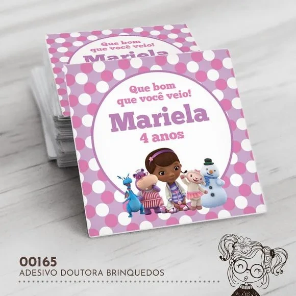 Adesivo Quadrado Doutora Brinquedos - 00165
