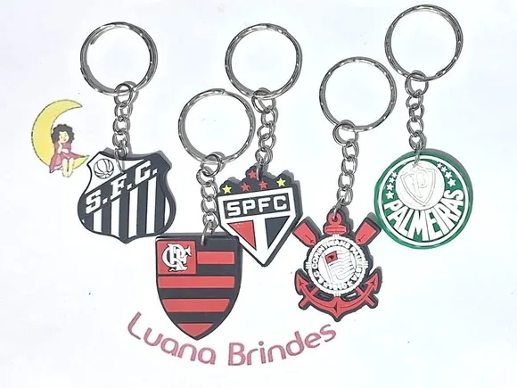 Chaveiros Times 3,5cm Emborrachado Pacote com 5 Unidades
