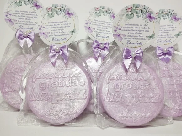 Lembrancinha de Aniversário: Sabonete Desejos de Gratidão G