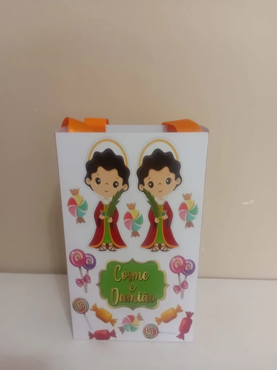 Sacolinhas Personalizadas Cosme e Damião para Lembrancinhas