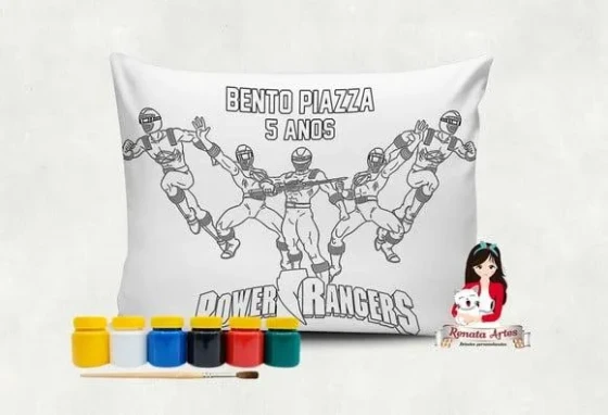 Almofada com Tinta para Colorir Power Rangers