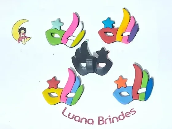 Pins para Cadarço Mascara Carnaval Emborrachado Pacote com 5