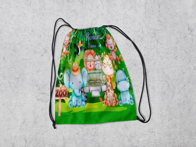 Mochilinha Personalizada para lembrancinhas Safari