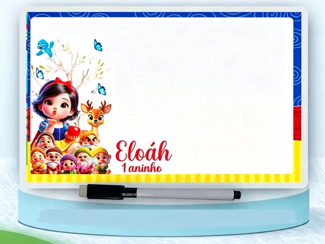 Lousa Magica Infantil Personalizada da Branca de Neve