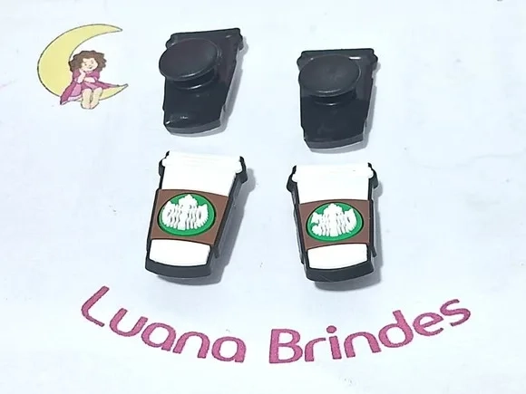 Pins de Crocs Starbucks Emborrachado Pacote com 6 Unidades