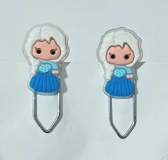 Clips Decorados Frozen 2,5cm Emborrachado 6 Unidades