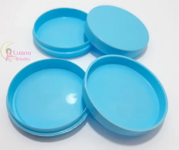 Latinha Azul de Plástico 5,5cm Pacote com 12 Unidades