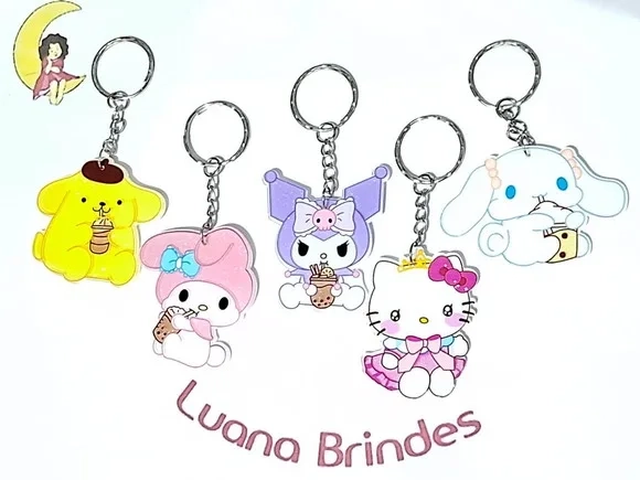 Chaveiro Turma da Hello Kitty Resina Pacote com 5 Unidades