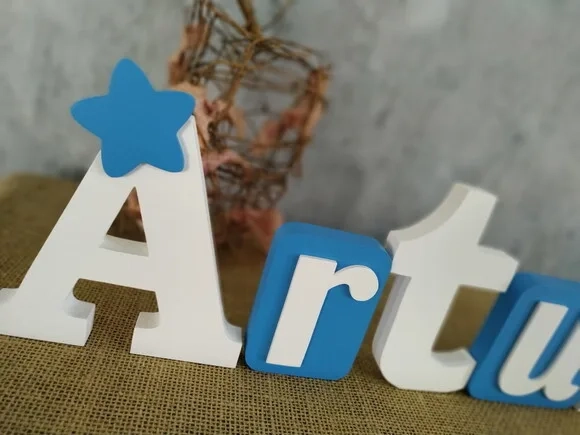 Letras de mdf -nomes Blocos Estrela