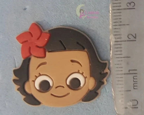 Aplique Carinha Moana de Borracha - Pct C/8 Unidades