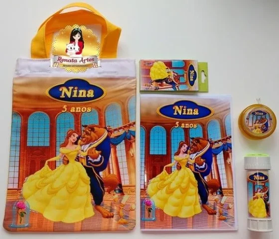 Kit Alegria na Ecobag a Bela e a Fera