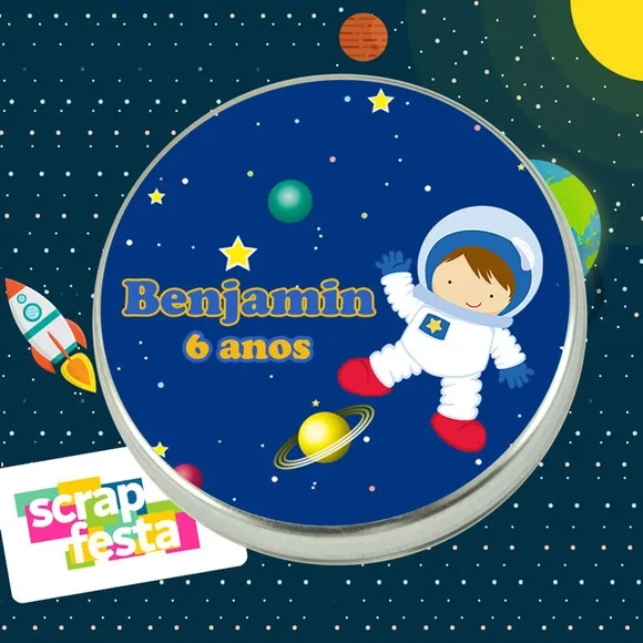 Latinha Personalizada Festa Espaço Astronauta Cute