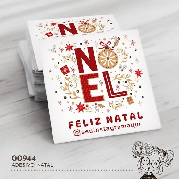 Adesivo Quadrado Natal - 00944