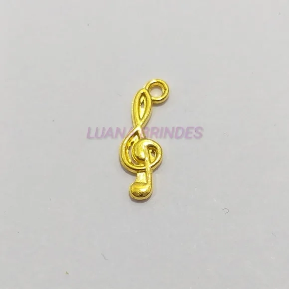 Pingente Clave de Sol em Metal Dourado - pct c/20 unidades