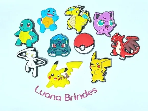 Chaveiro Pokemon Emborrachado Pacote com 35 Unidades