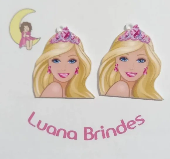 Pingente Barbie em Acrilico U.v - 6 Peças